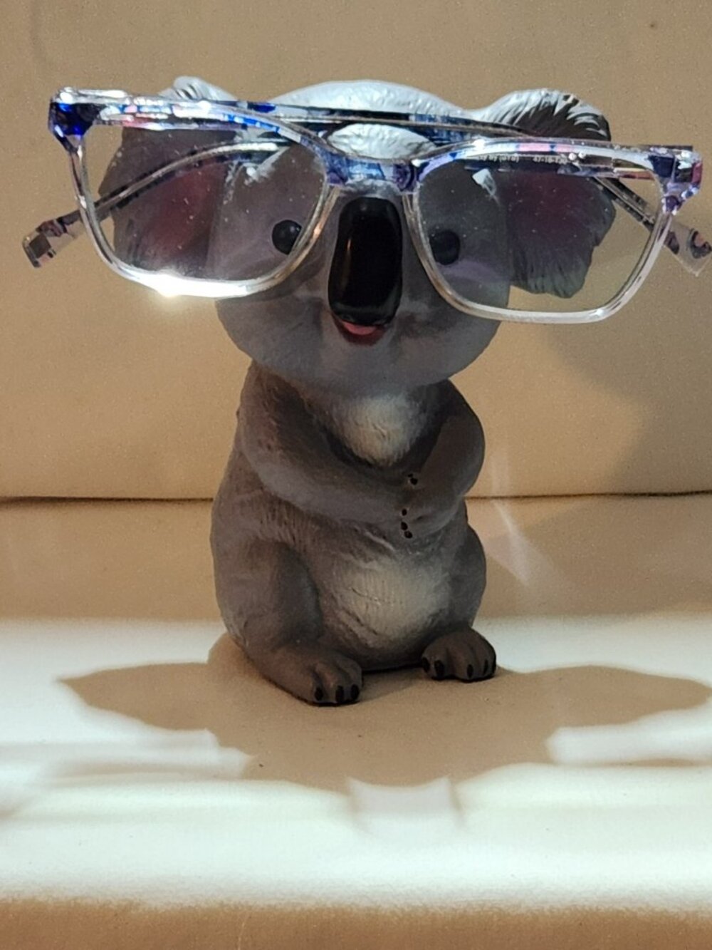 Happy Koala bear glasses holder gray black NIP